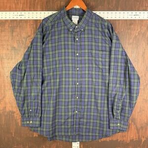 McGregor Classic Tartan Collection Plaid Button Up Shirt Green Blue Mens 3XL GUC